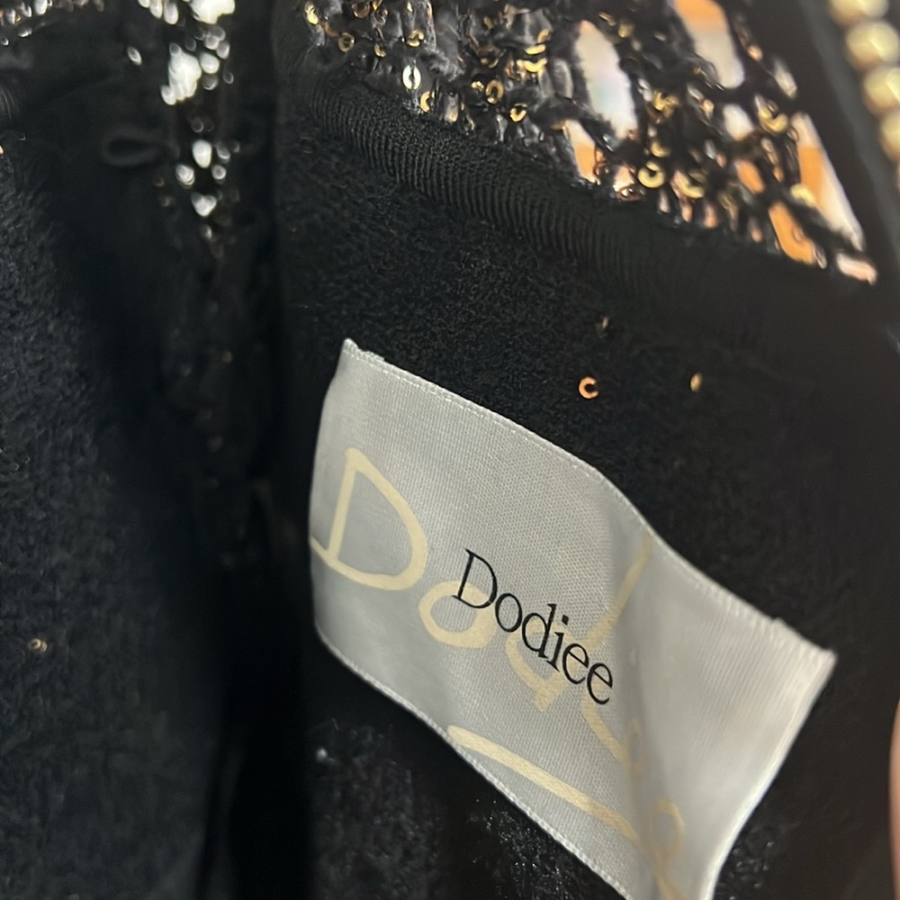 Dodiee GAIA crochet sequin maxi dress in black gold long sleeve - Picture 11 of 15